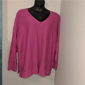 New Hot pink Vneck sweater 3x
